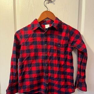 Hanna Andersson 100% cotton flannel button up shirt. Size 10 US boys.